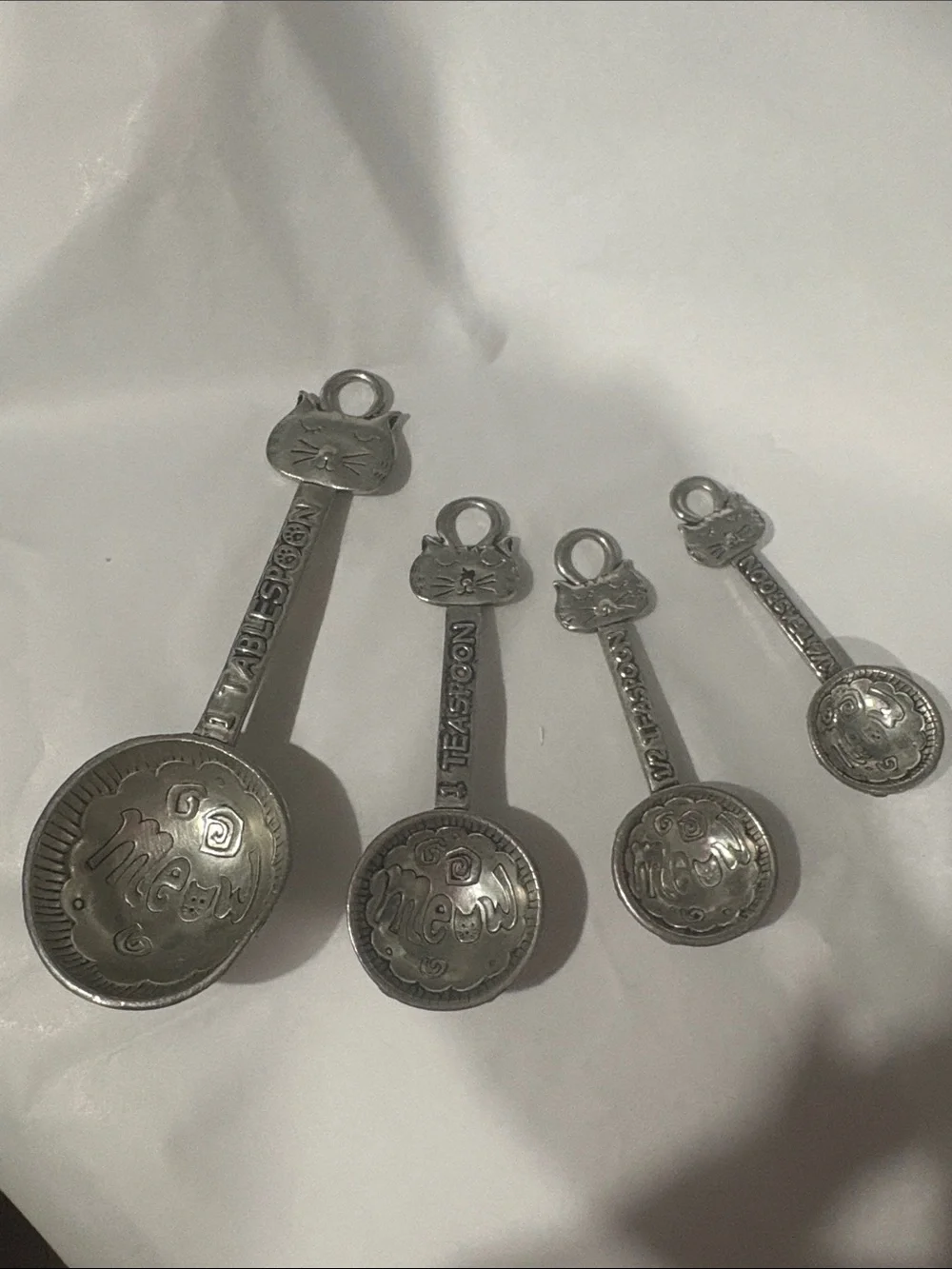 Ganz - Cat Measuring Spoon Set in Silver Preowned condition
